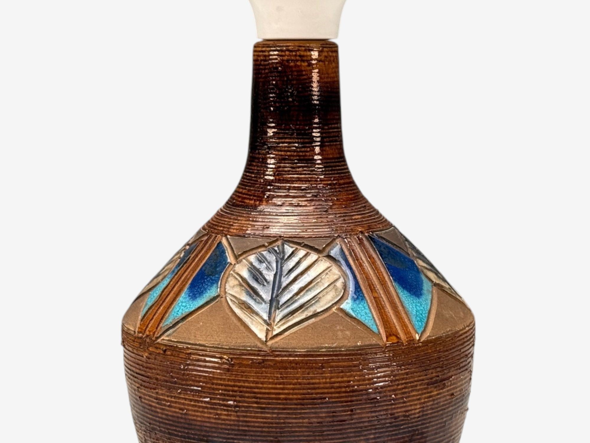 Julie Keramik, Danish Modern, Brown Ceramic, Table Lamp, Denmark, 1960s