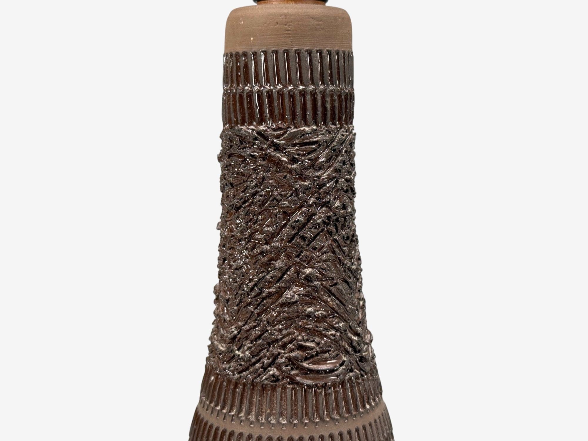 Nila Keramik, Brown Ceramic, Table Lamp, Sweden, 1970s