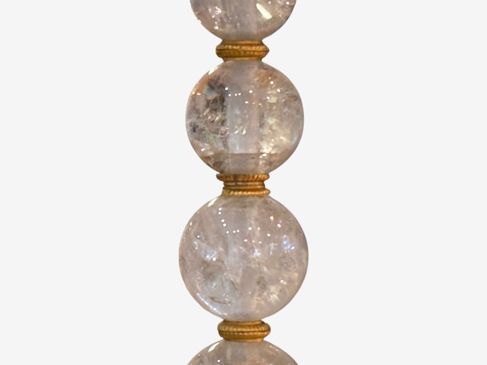 Hollywood Regency, Rock Crystal, Bronze, Table Lamps, France, 1960s