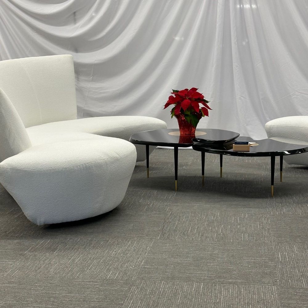 Pair of Mid-Century Modern Organic Vladimir Kagan Bilbao Sofas, White Boucle