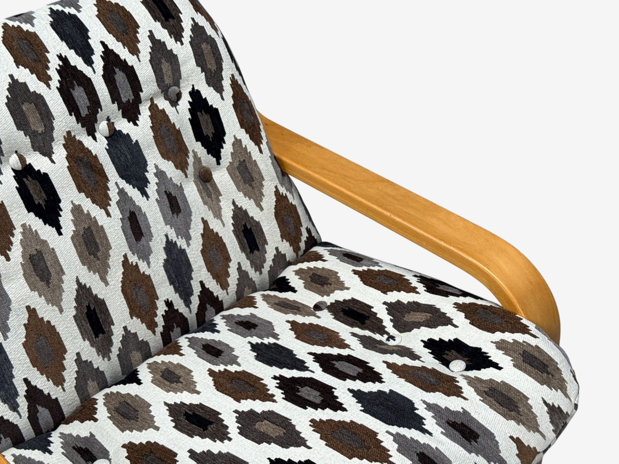 Westnofa, Bentwood, Fabric, Lounge Chair and Ottoman, Norway, 1960s