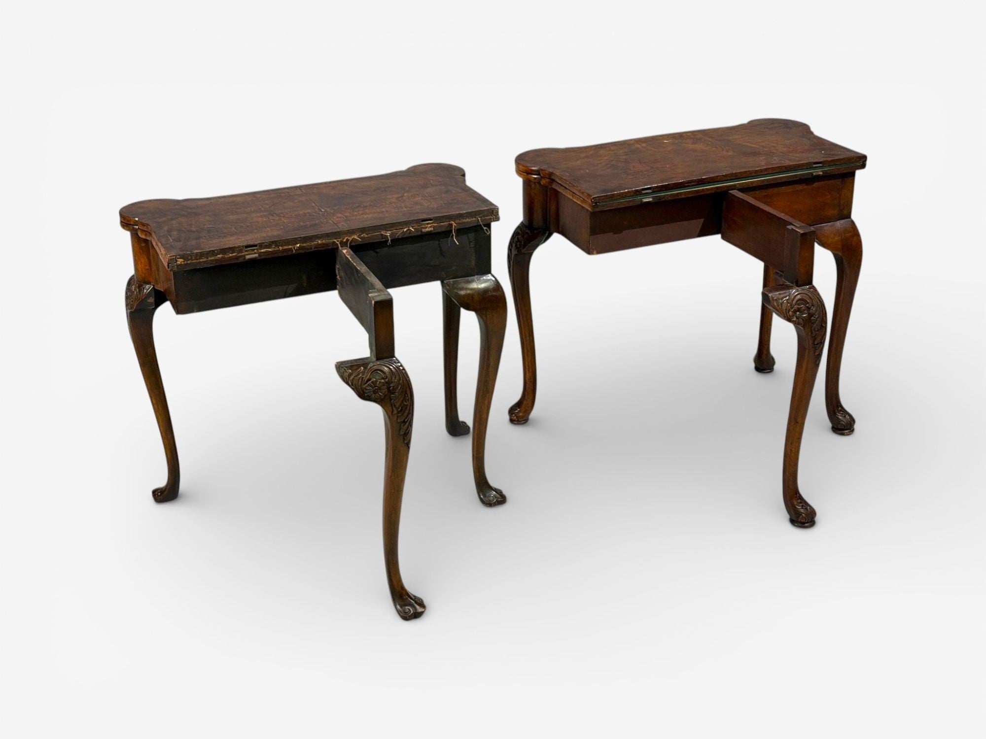 Georgian, Card or Game Tables, A Pair, Tapestry, Mahogany, 18th Century