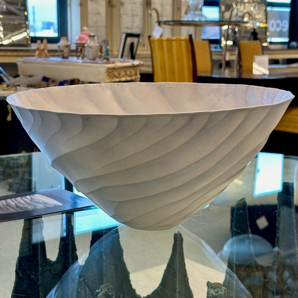 Contemporary Porcelain Bowl / Vessel by Ceramic Artist, Paula Murray, Light Blue