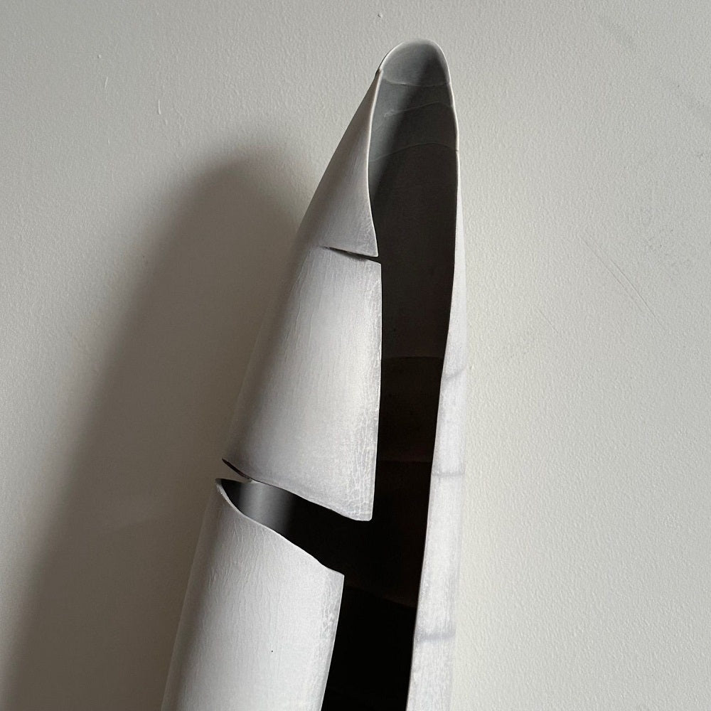 Contemporary Porcelain Wall Art / Hanging Vessel by Ceramic Artist, Paula Murray