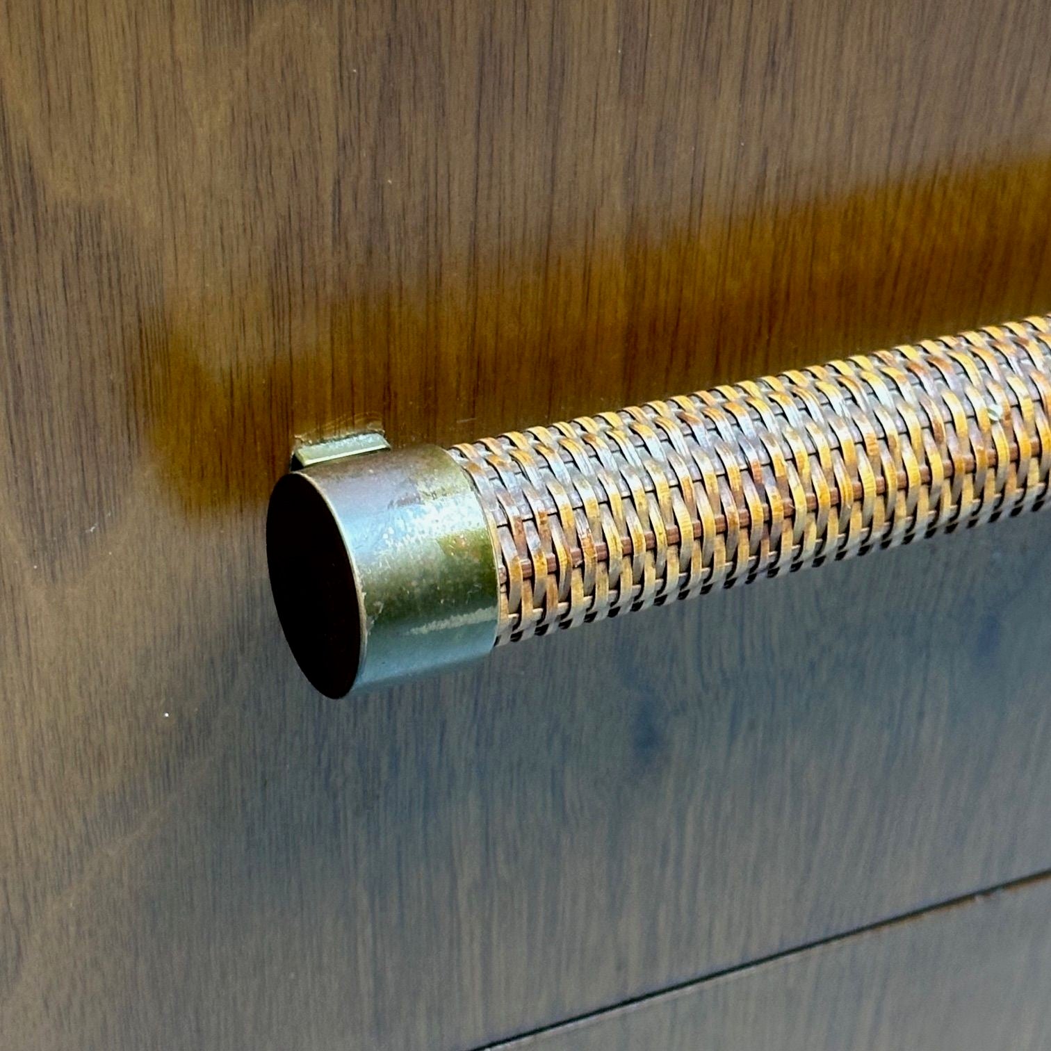 T.H Robsjohn-Gibbings, Widdicomb, Walnut, Cane, Brass, Cabinet, USA, 1950s