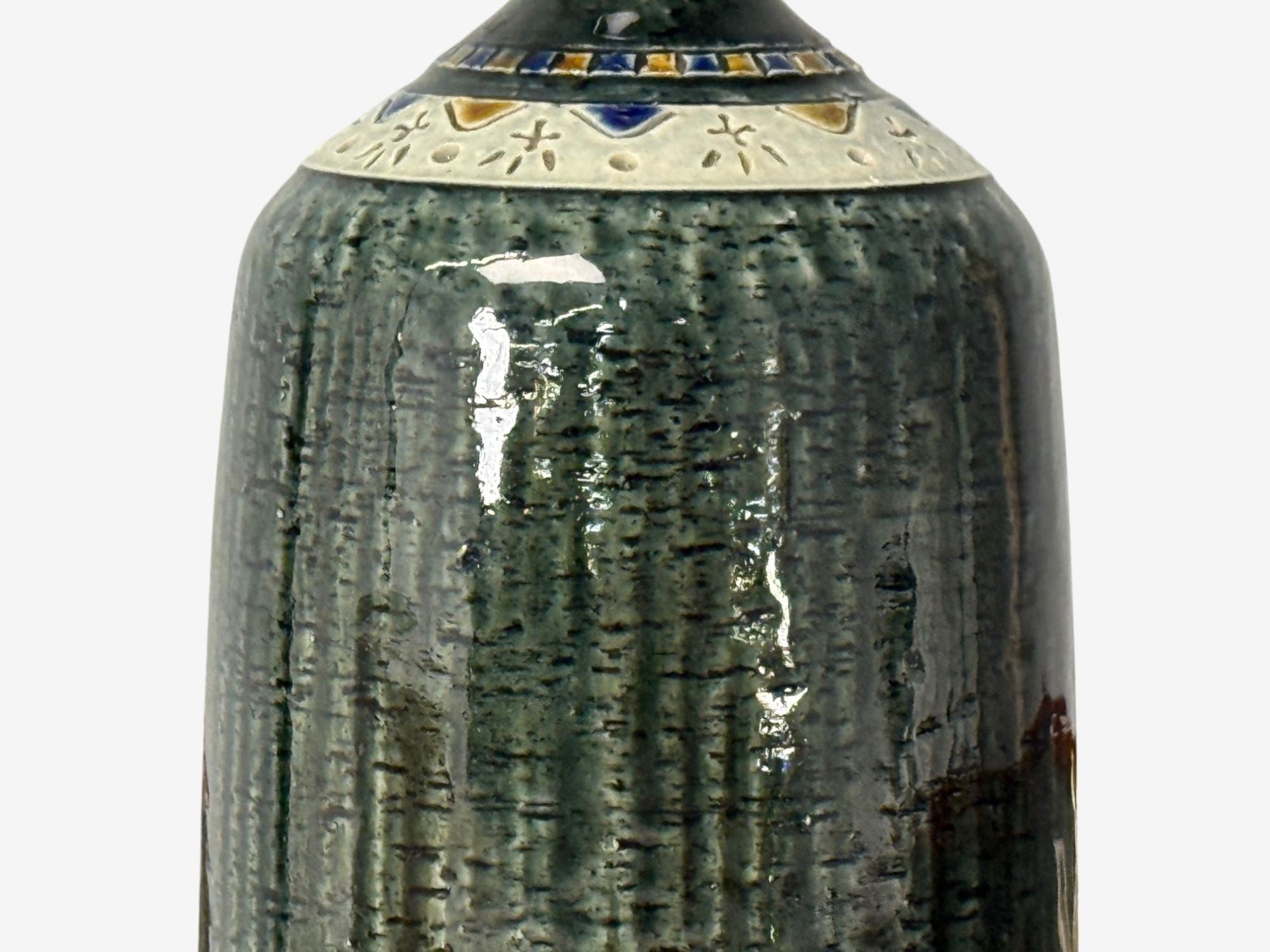 Yngve Blixt, Swedish Modern, Green Stoneware, Table Lamp, Sweden, 1960s