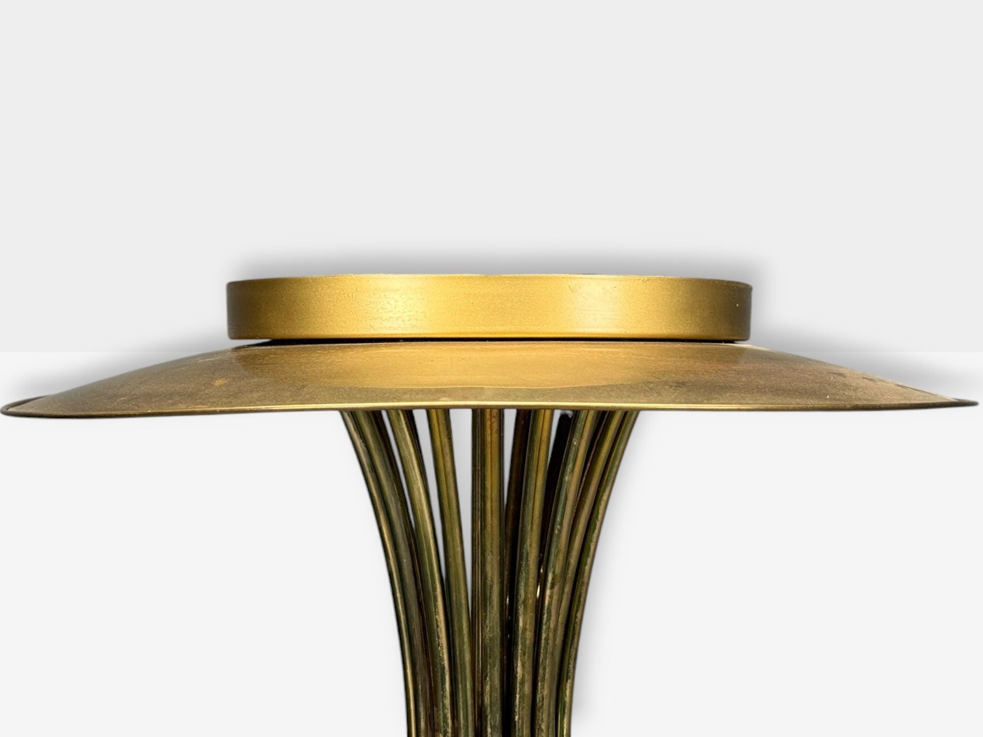 Italian Modern, Enameled Metal, Brass, Chandelier, Italy, 1960s