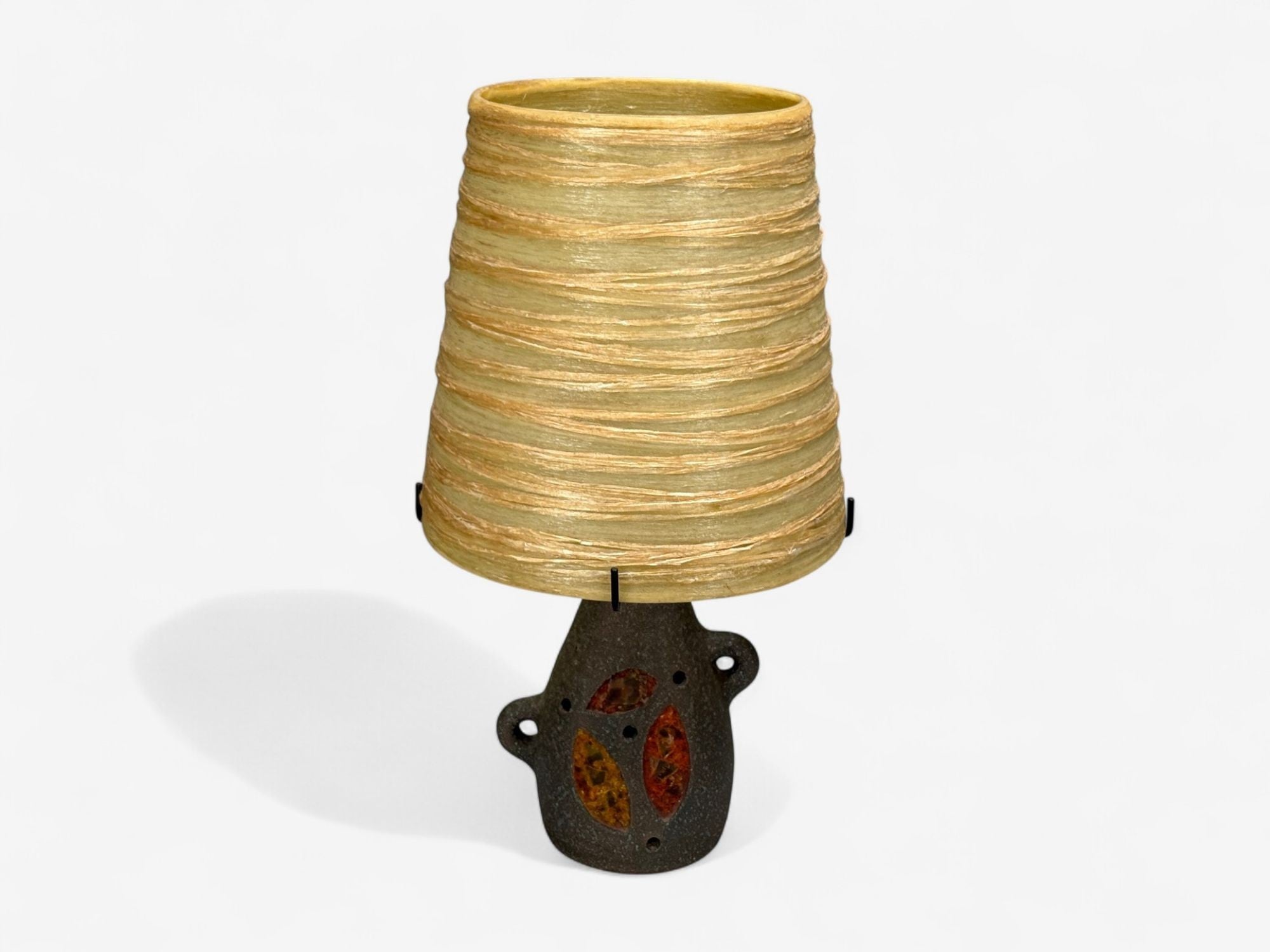 Accolay, Ceramic, Stained Glass, Spun Resin, Table Lamp, France, 1960s