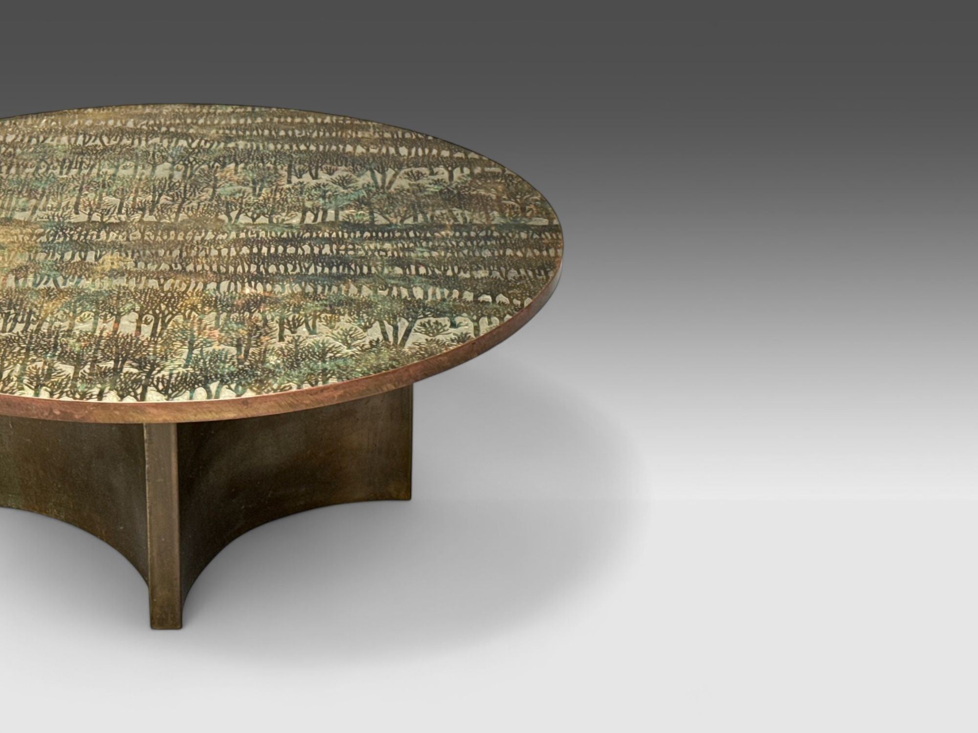 Philip & Kelvin LaVerne, Bronze, Eternal Forest Coffee Table, USA, 1960s