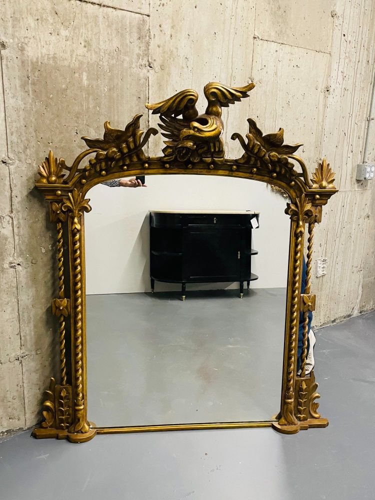 Federal Style Carved Giltwood Wall / Console / Pier Mirror, Over Mantle ,1900s