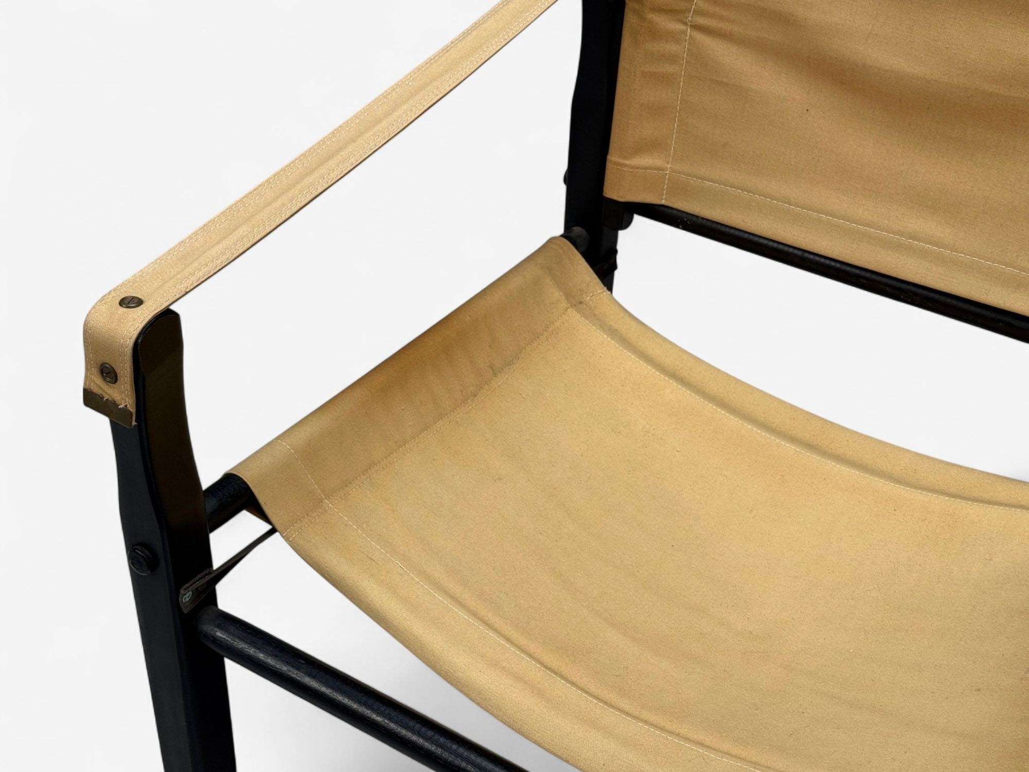 Gold Medal Folding Furniture Co., Leatherette, Wood, Safari Chair, USA, 1960s