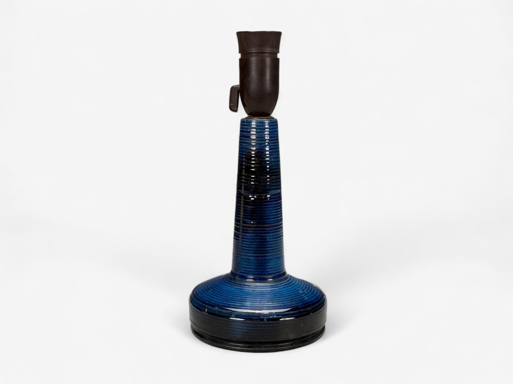 J. Holstein Keramik, Blue Stoneware, Table Lamp, Denmark, 1960s