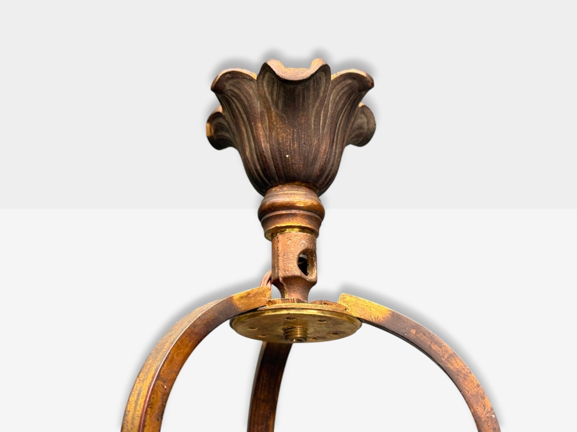 Muller Frères, French Art Deco, Bronze, Glass, Chandelier, France, 1920s