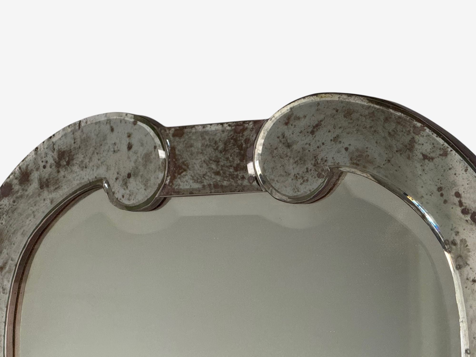 Art Deco Style, Silver Antiqued Beveled Glass, Venetian Wall Mirrors, 21st C.