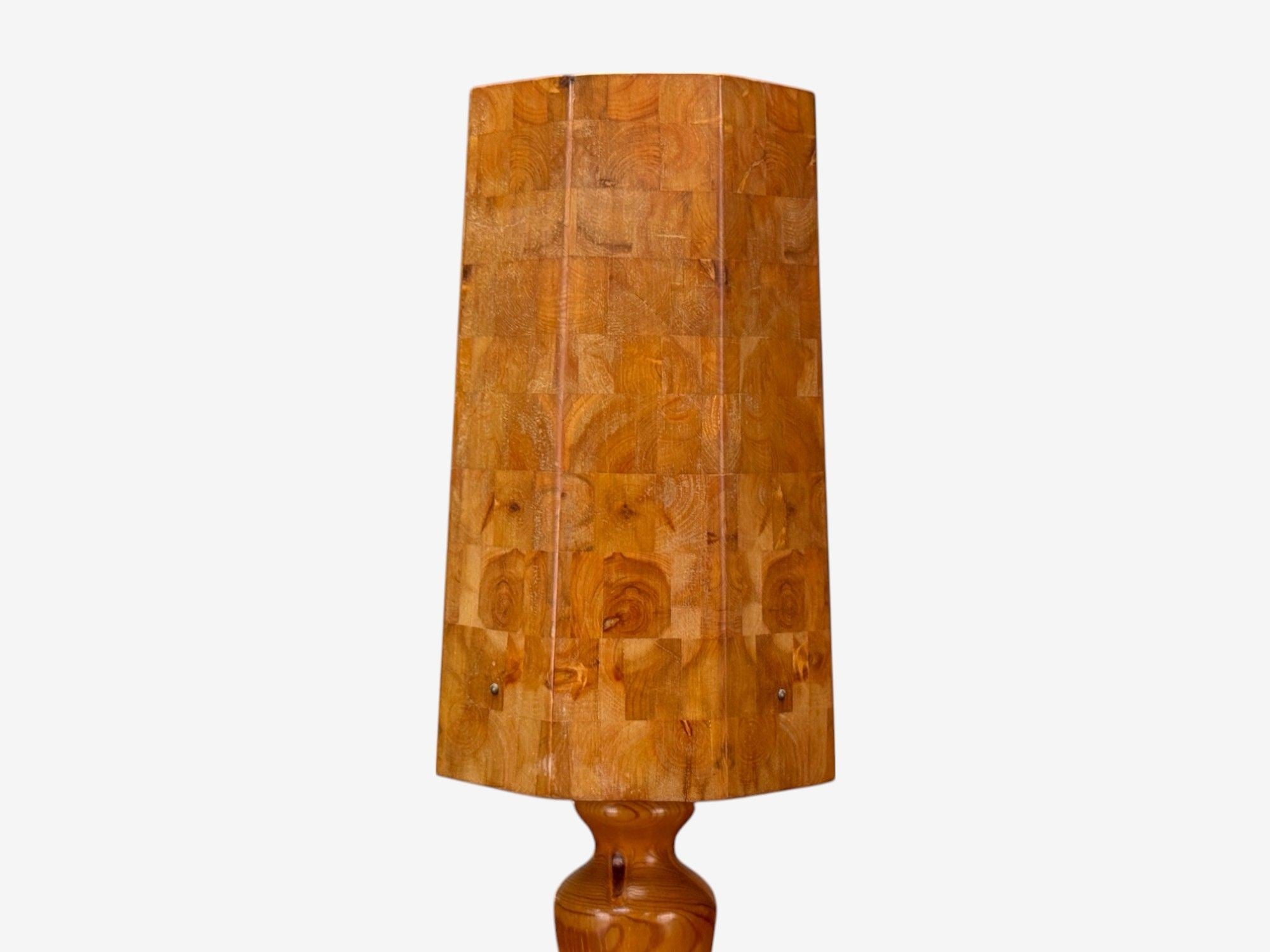 Swedish Modern, Pine, Marquetry, Table Lamp, Sweden, 1950s