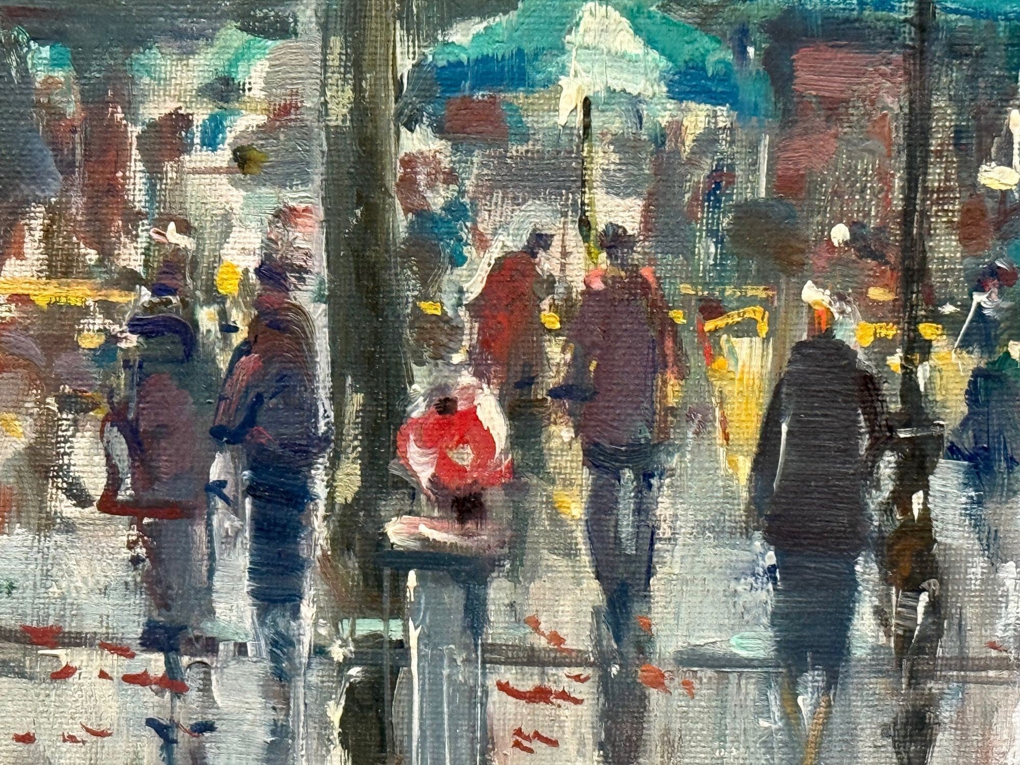 Jean Salabet, Impressionism, Paris Street Scene, Oil on Canvas, France, 1954