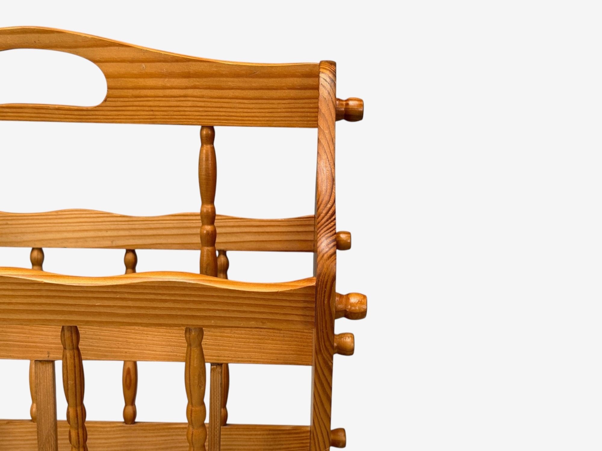 Swedish Modern, Pine, Magazine Rack, Sweden, 1960s