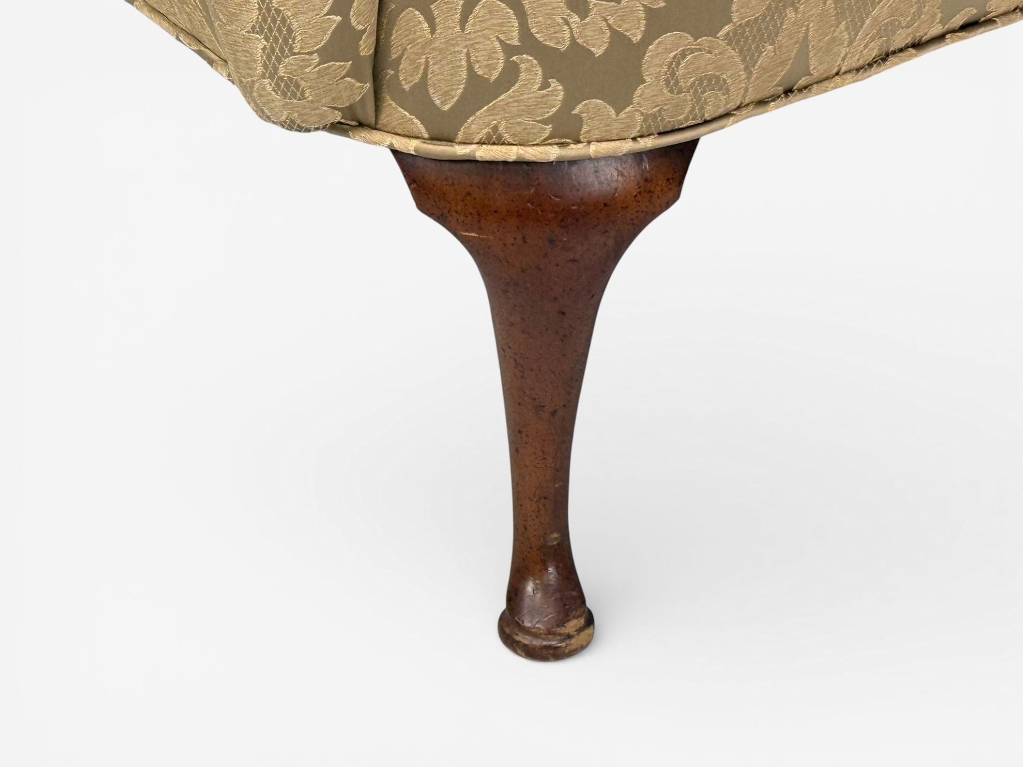 Queen Anne, Wingback Chair, Fabric, Mahogany, England, 19th c.