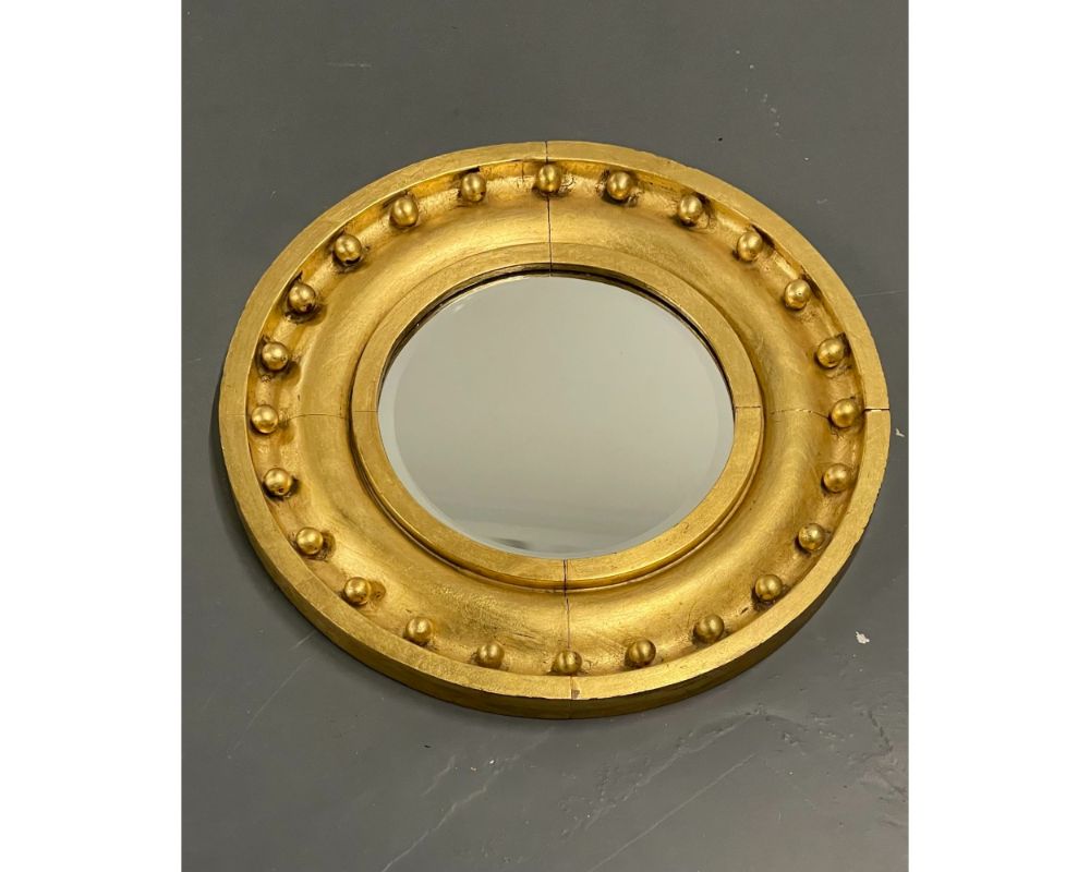 Federal Style Circular Mirror, Giltwood Wall / Pier / Vanity