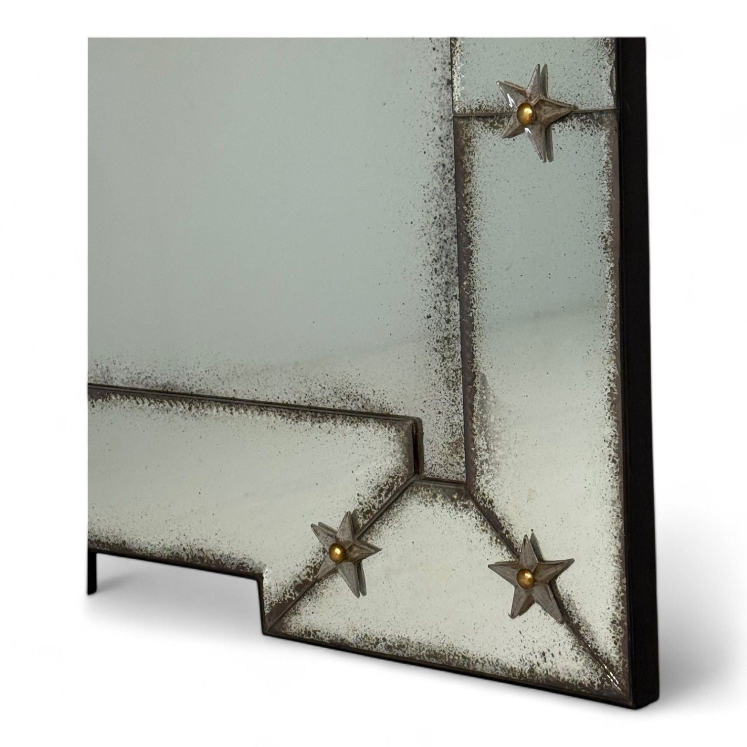 Art Deco Style, Antique and Beveled Glass, Venetian Wall Mirror