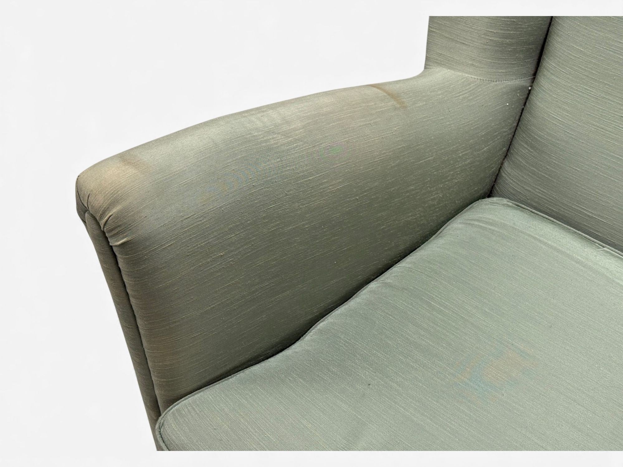 Melchiorre Bega, Green Fabric, Wood, Lounge Chair, Italy, 1950s