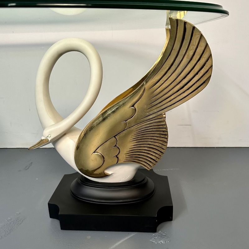 Hollywood Regency Maison Jansen Swan / Dove Coffee, Cocktail Table, France 1970s