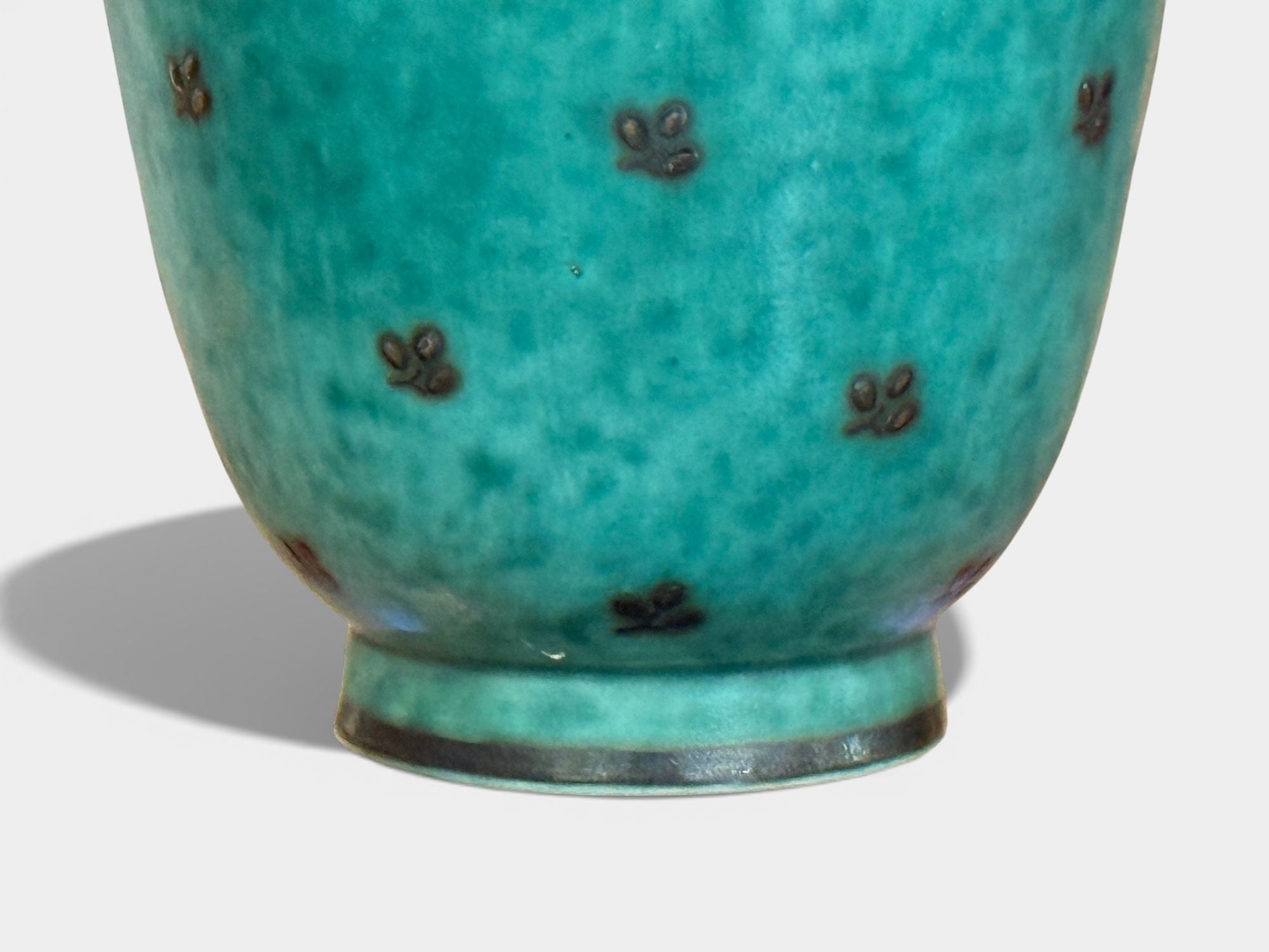 Wilhelm Kage, Green Ceramic, Argenta Vase, Sweden, 1930s