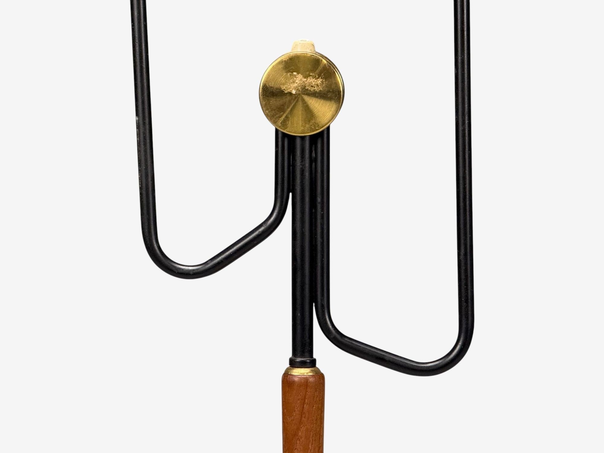 Möllers Armatur Eskilstuna, Floor Lamp, Lacquered Metal, Teak, Sweden, 1950s