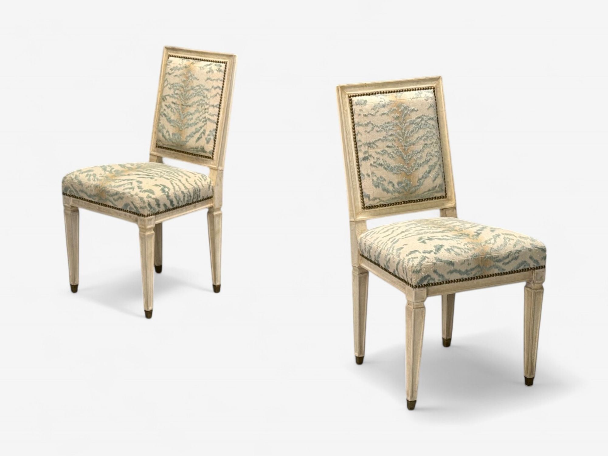 Jean-Michel Frank, Louis XVI Style, Six Dining Chairs, Parchment, France, 1930s