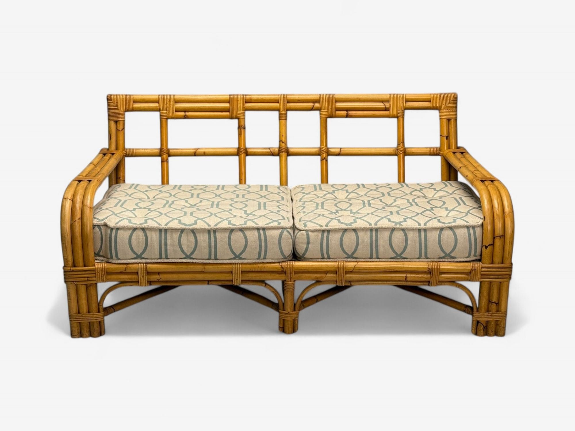 Bielecky Brothers, Modern Two Seater Sofa, Settee, Cane, Bamboo, USA, 21st C.
