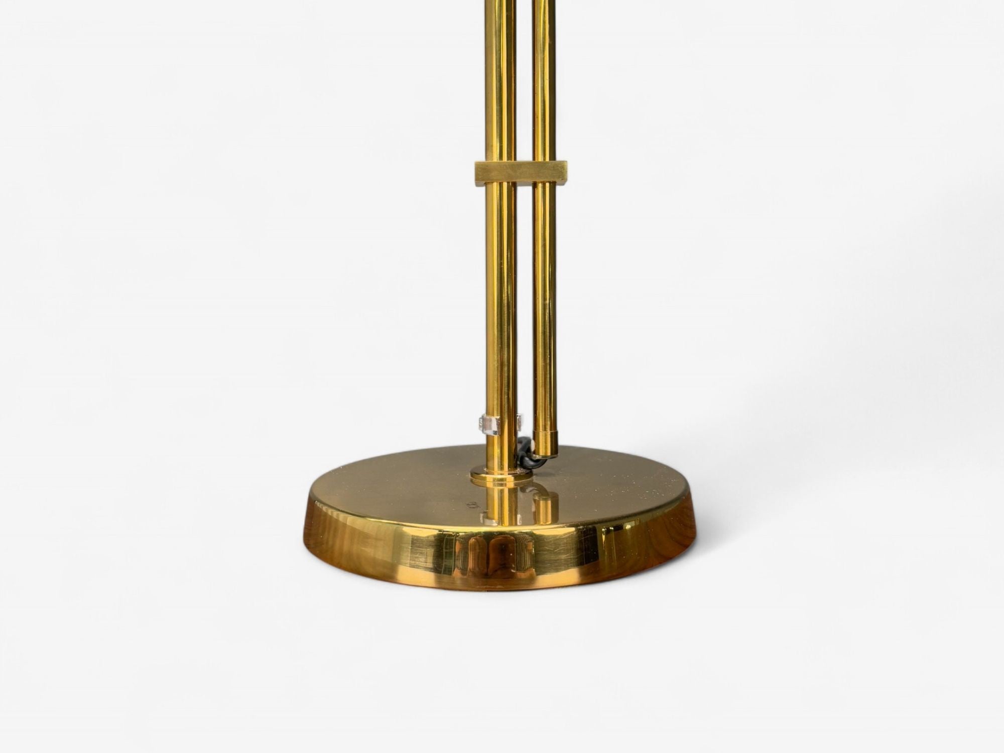 Bergboms, Swedish Modern, Brass, Fabric, Adjustable Table Lamp, Sweden, 1980s
