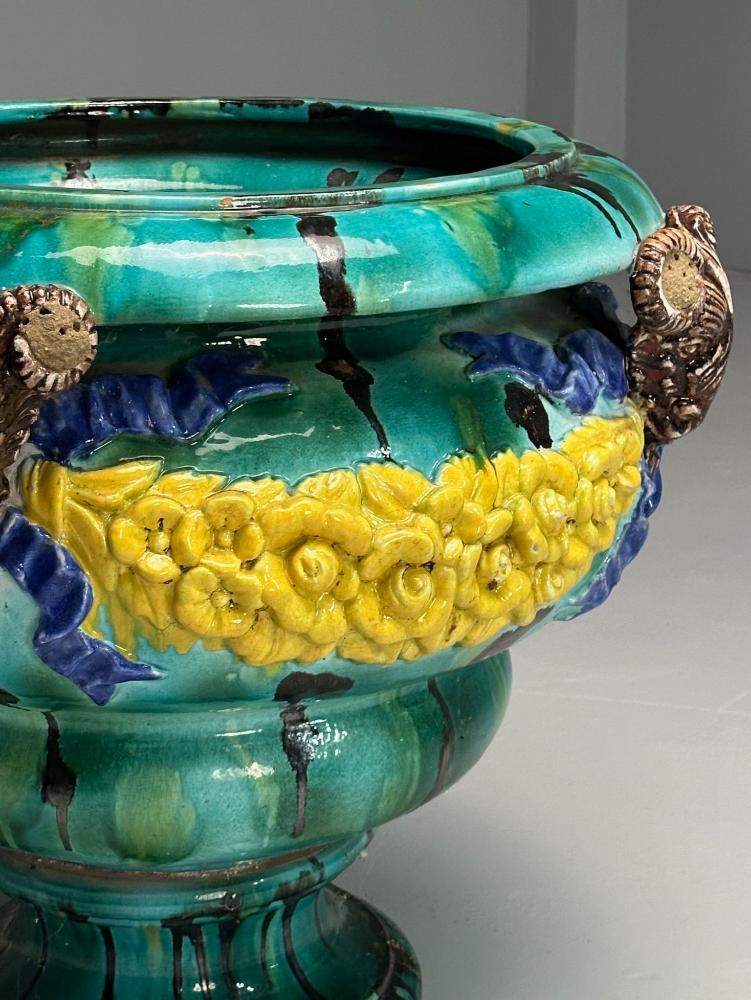 Italian, Majolica, Modern, Palatial Jardinière or Planter, Outdoor, Italy, 1960s