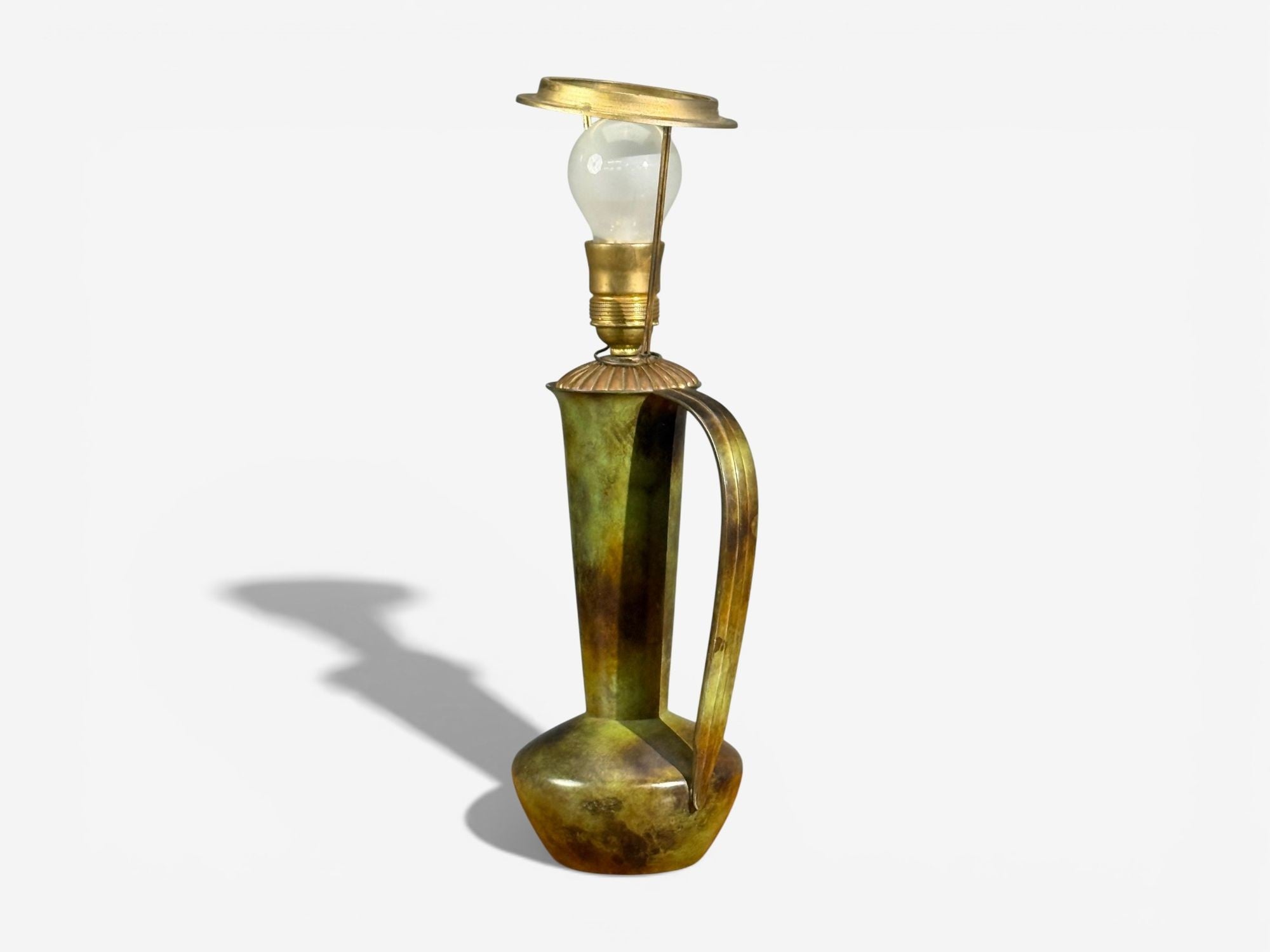 GAB, Table Lamp, Patianted Bronze, Sweden, 1940s