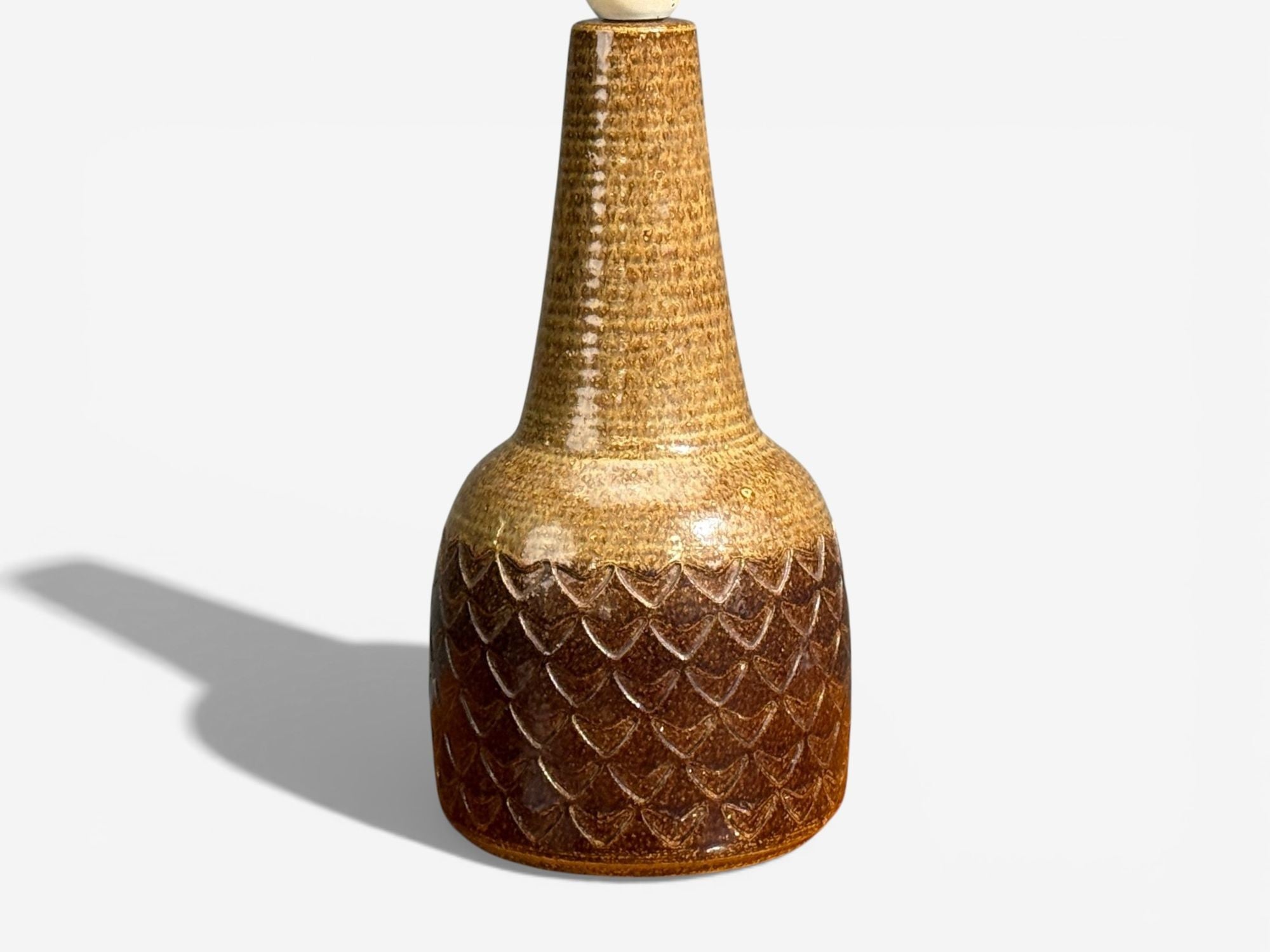Søholm Stentøj, Table Lamp, Brown Glazed Ceramic, Denmark, 1970s