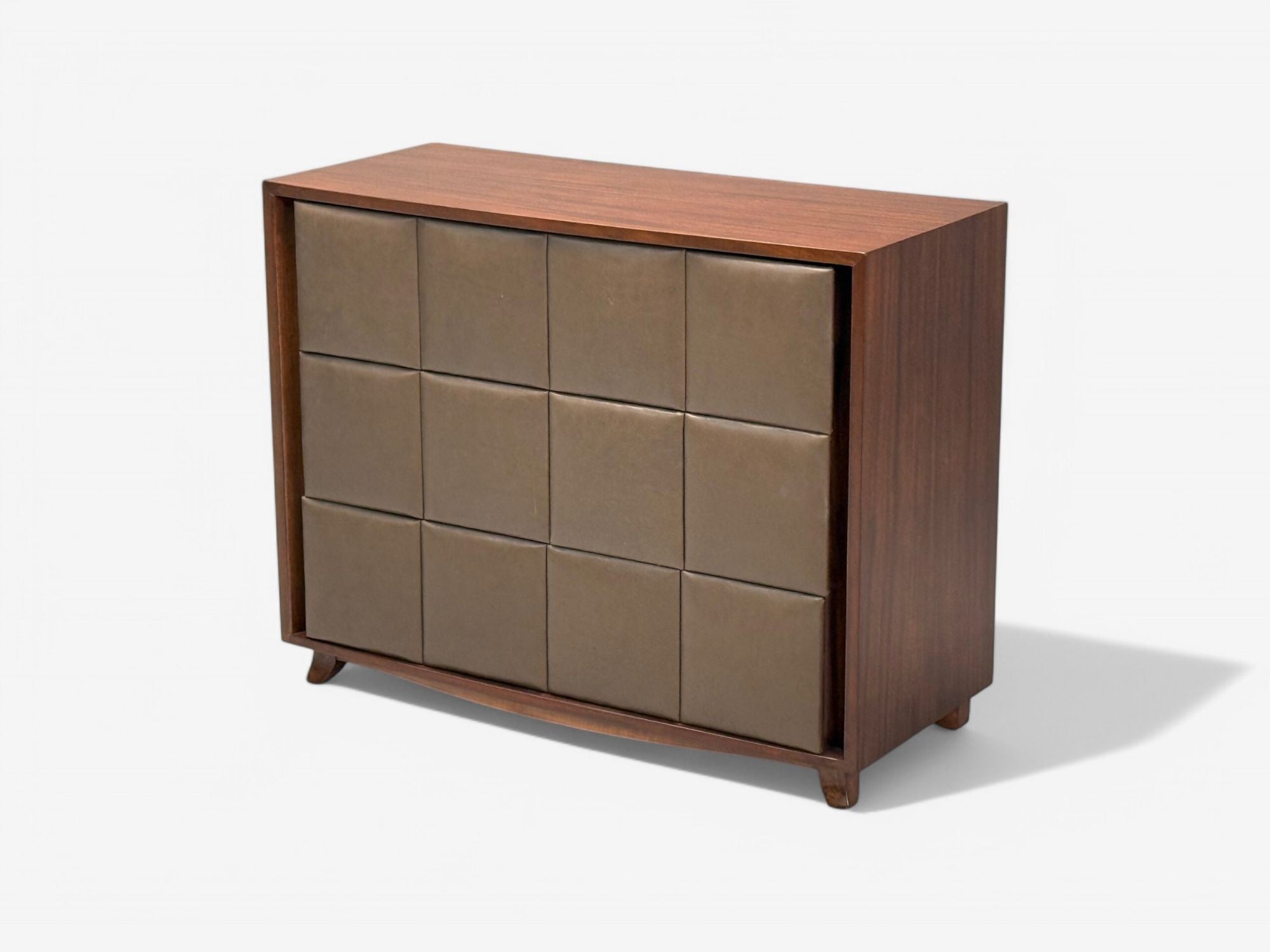 Gilbert Rohde, Mid-Century Modern, Dressers, Leather, Stained Wood, 1940s