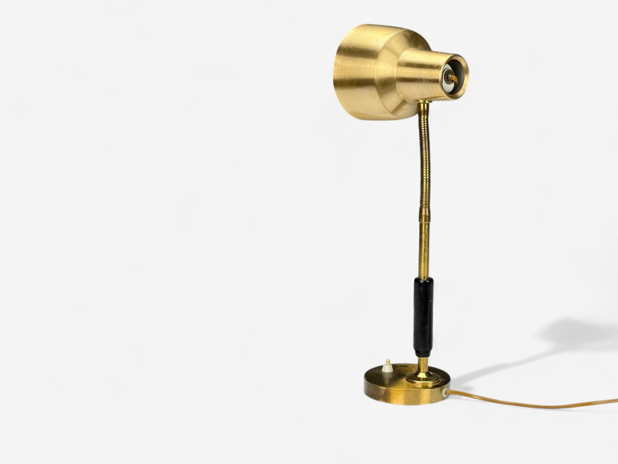 Armaturhantverk Tibro, Brass, Adjustable Desk Lamp, Sweden, 1960s