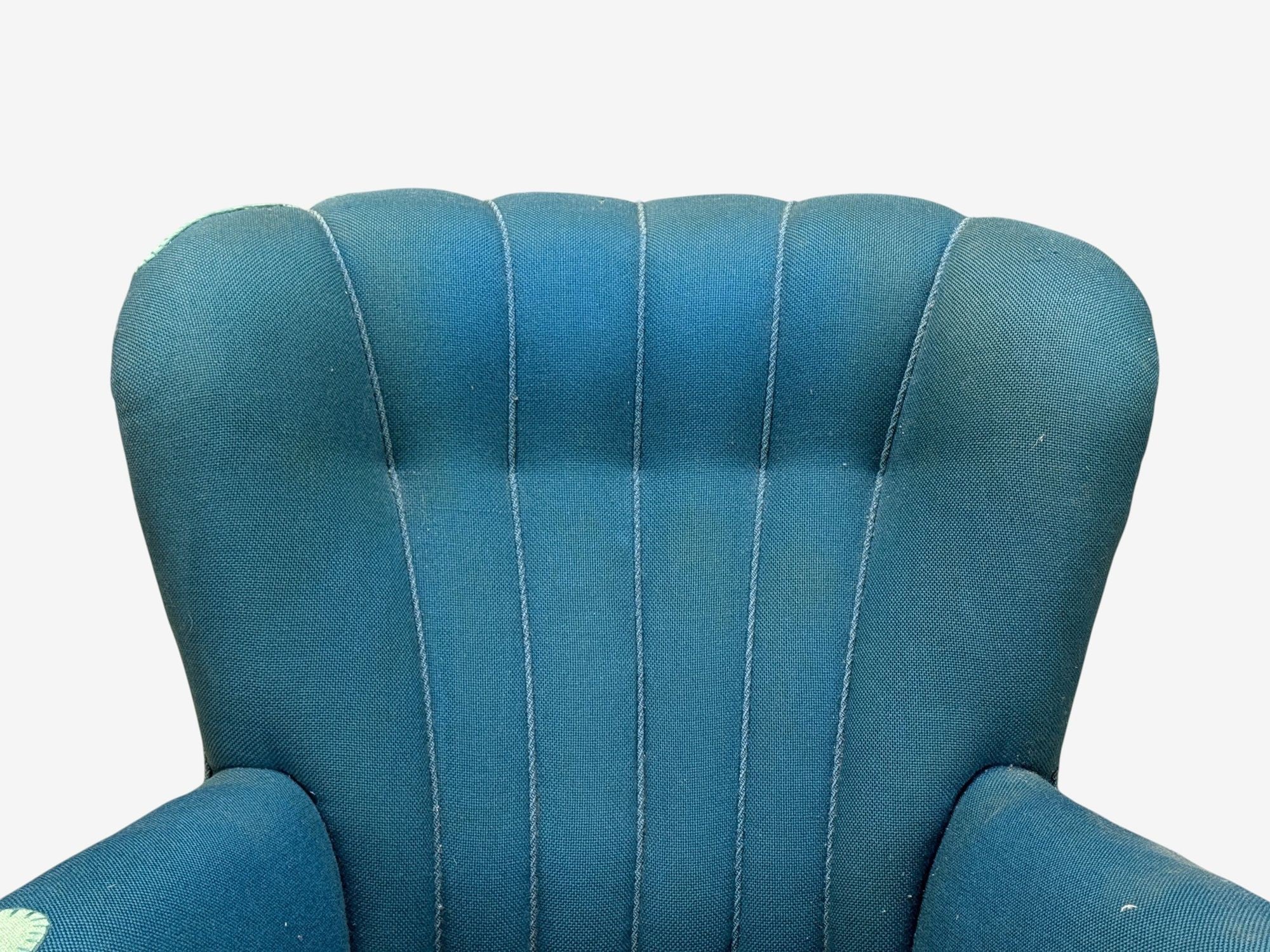 Danish Cabinetmaker, Lounge Chair, Beech, Wool, Denmark, 1930s