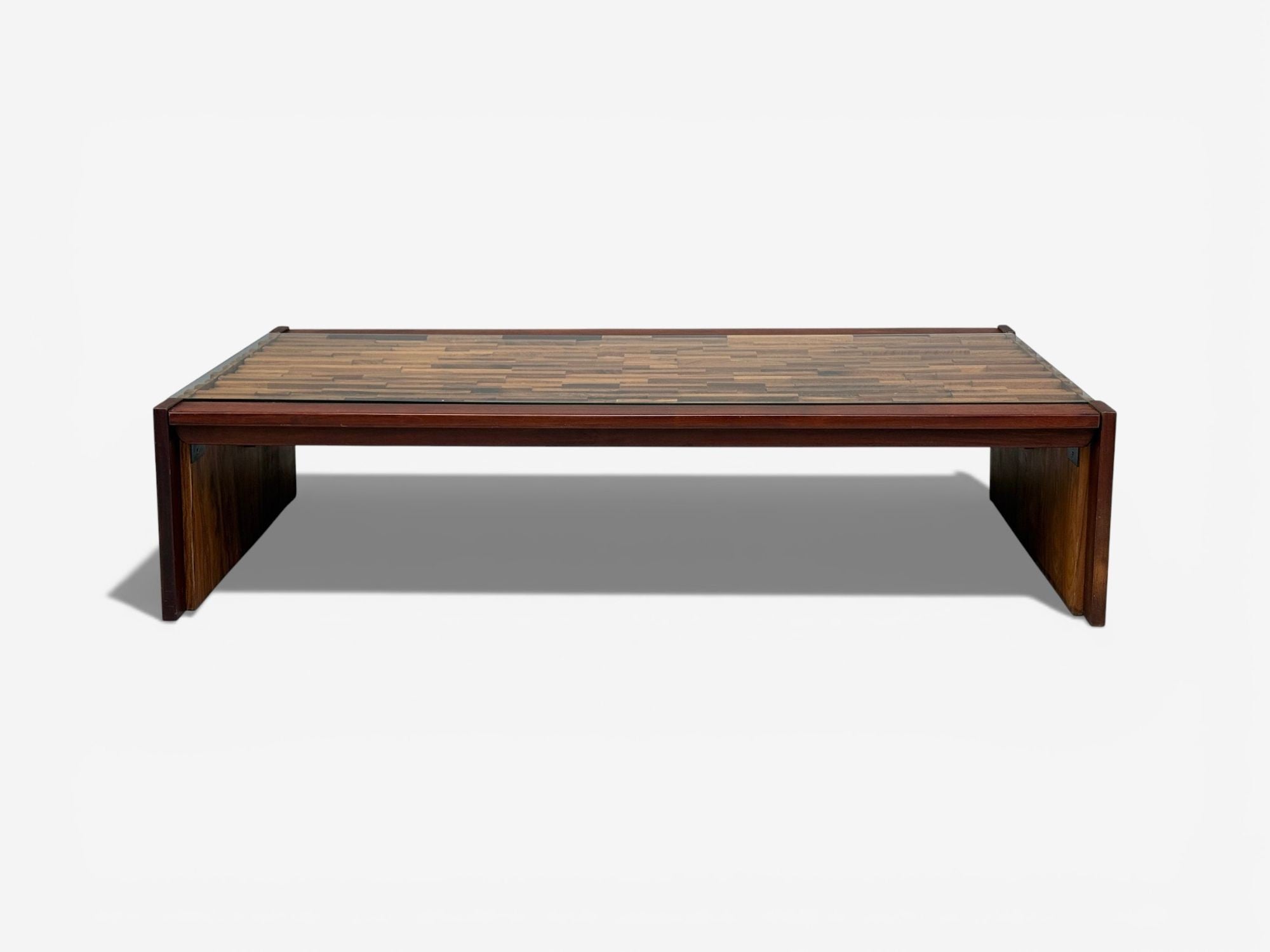 Percival Lafer, Coffee Table, Rosewood, Mixed Wood, Glass, Brazil, 1970s