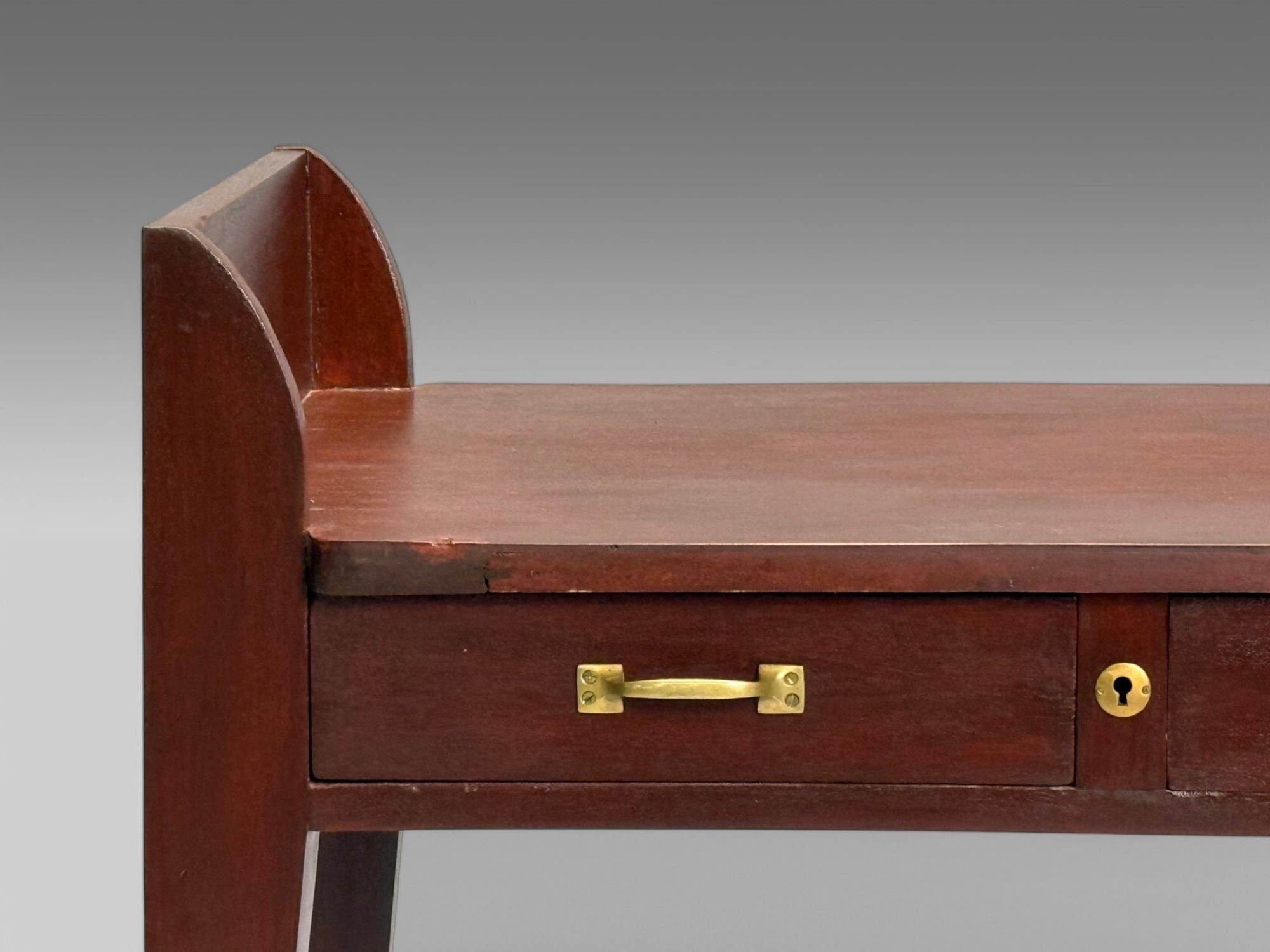 Eugene Printz, French Art Deco, Mahogany, Rare Asymmetric Desk, France, c. 1925