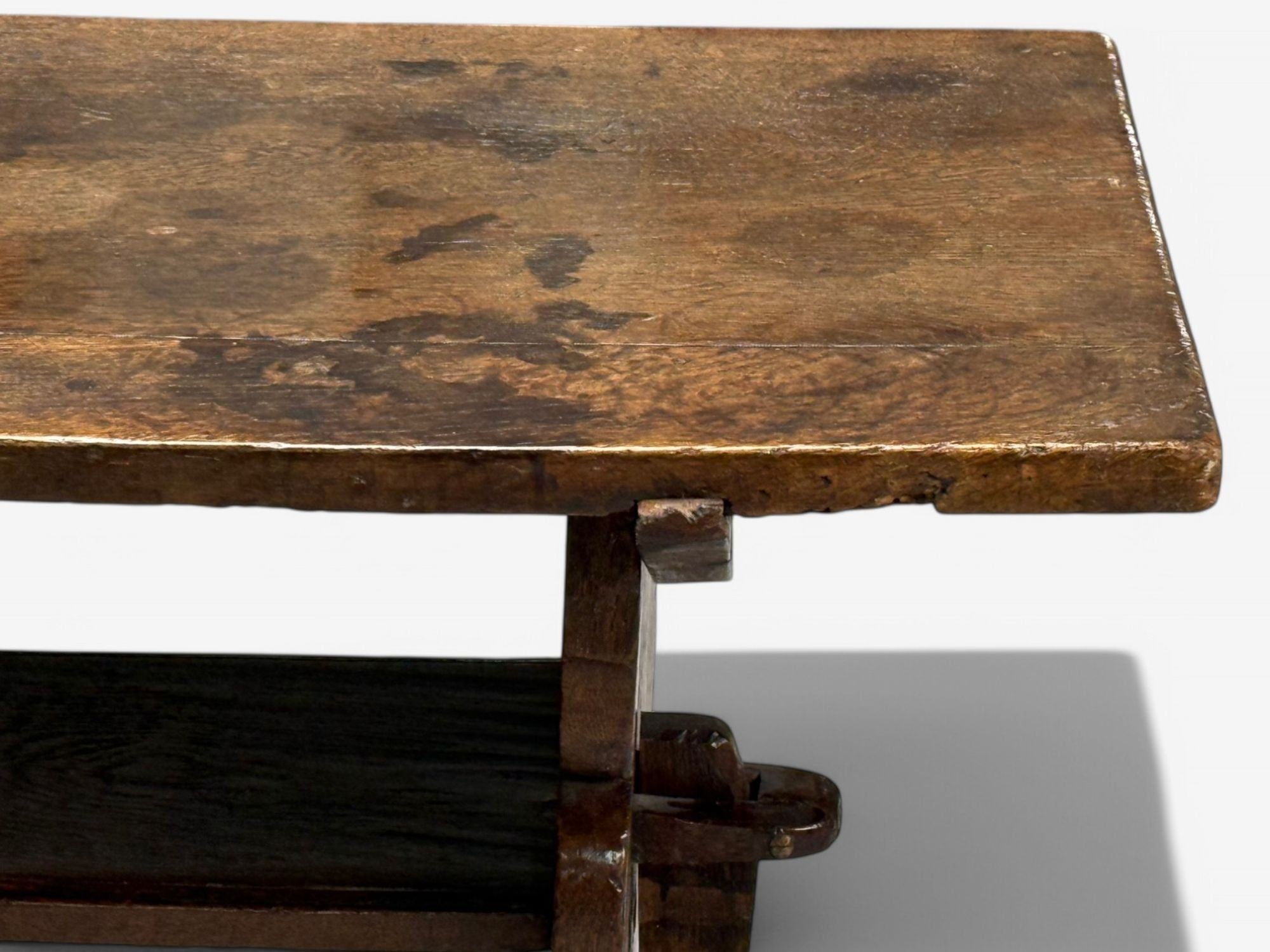 Flemish, Oak, Rustic Side or Console Table, Belgium, 17th C.