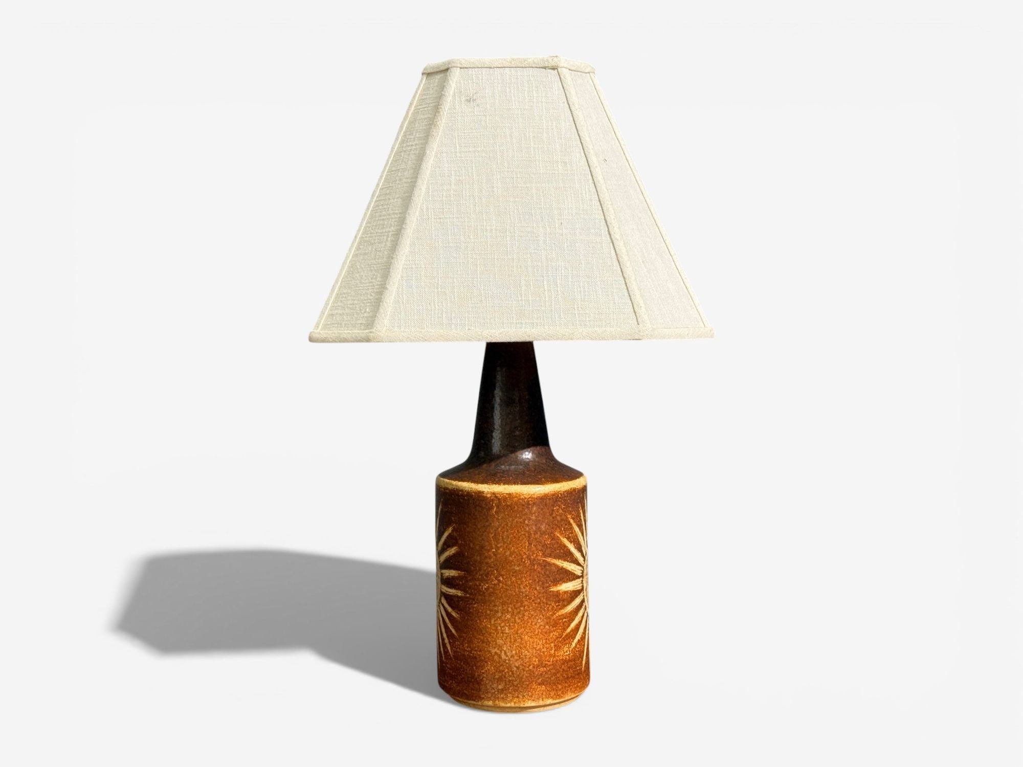 Søholm Stentøj, Table Lamp, Brown Glazed Stoneware, Denmark, 1960s