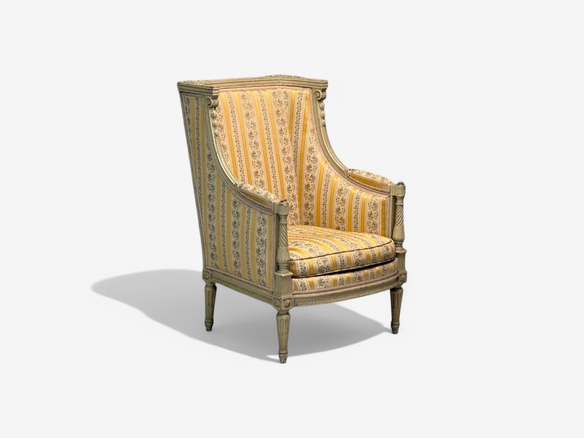Maison Jansen attr, Louis XVI Style, Painted Wood, Lounge Chairs, France, 1920s