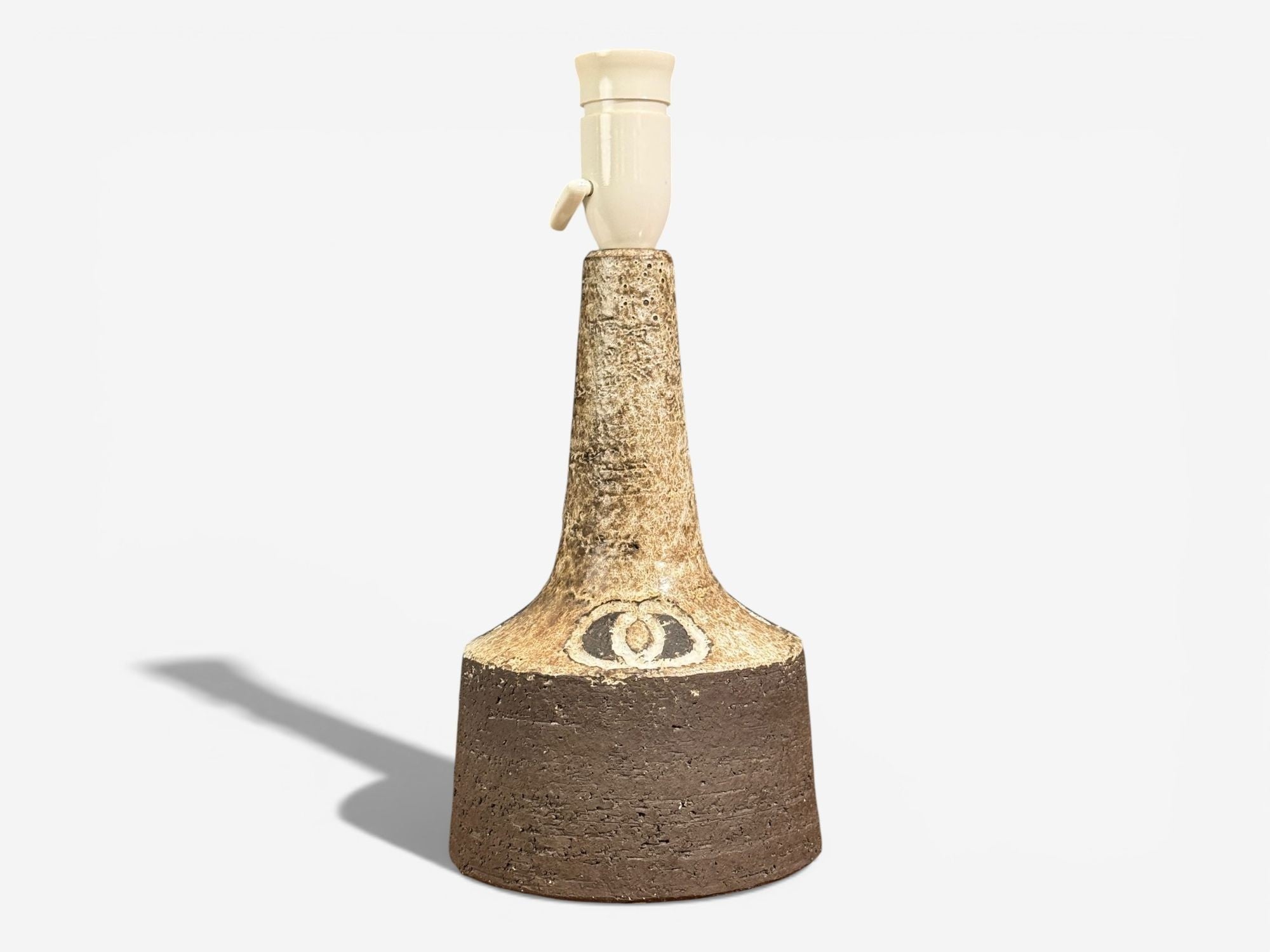 Fridtjof Sejersen, Table Lamp, Brown Ceramic, Denmark, 1960s