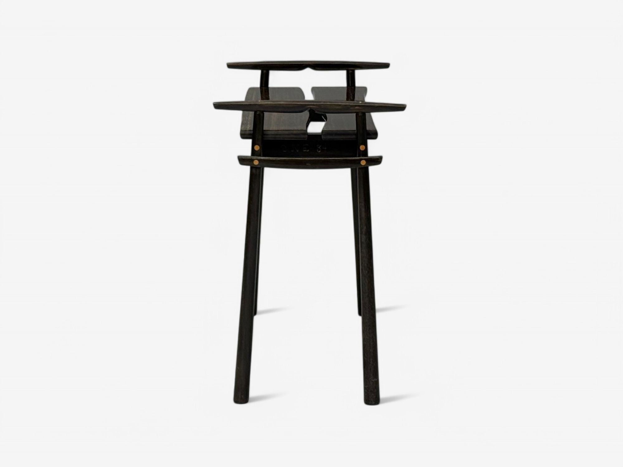 David Ebner, American Studio Craft, Ebony Wood, Rare Torii Side Table, USA, 1984