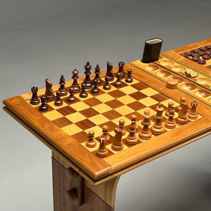 David Levy, American Studio, Mid-Century Modern, Game Table, Parquetry