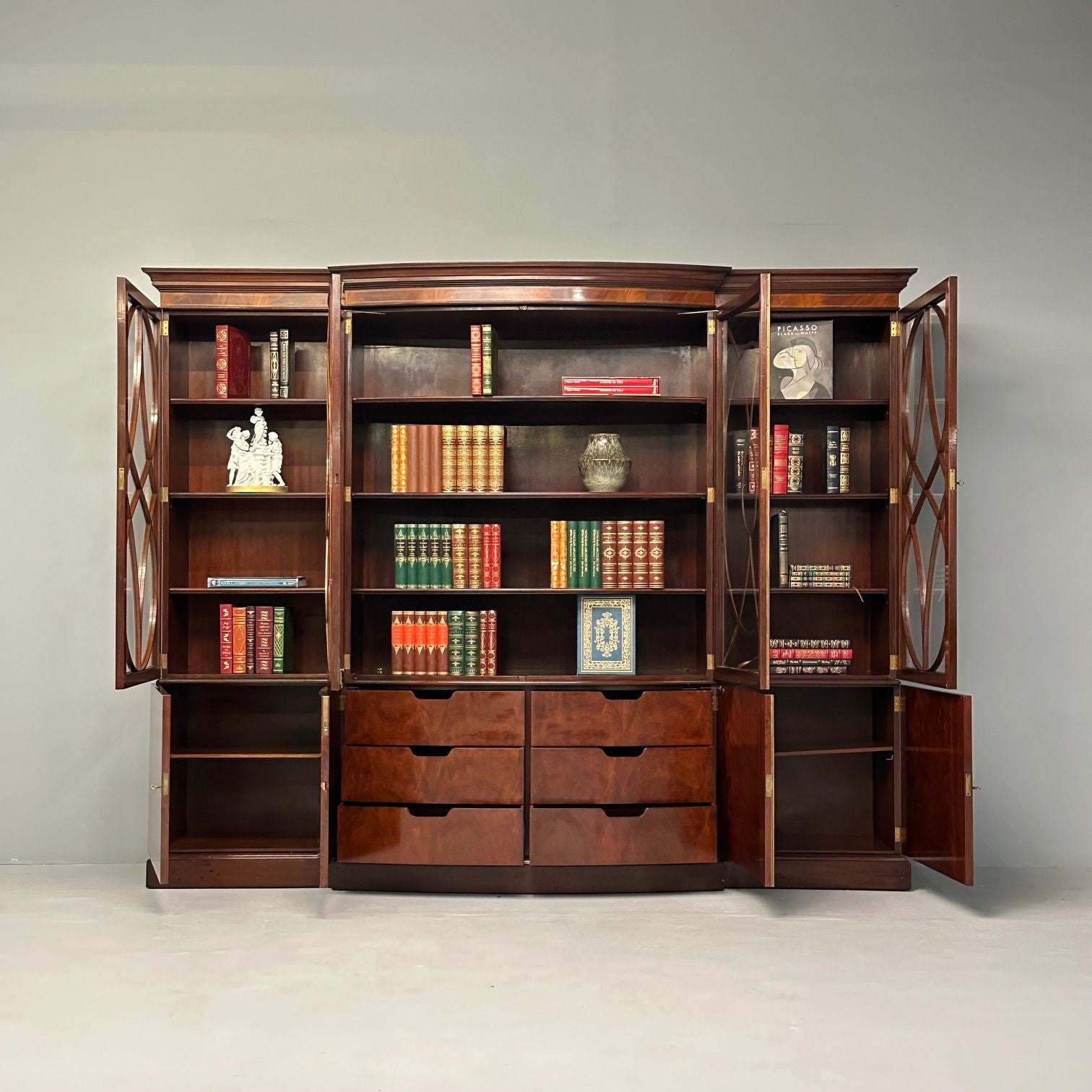 Schmieg & Kotzian, Georgian, Breakfront or Bookcase, Mahogany, Satinwood, 1920s
