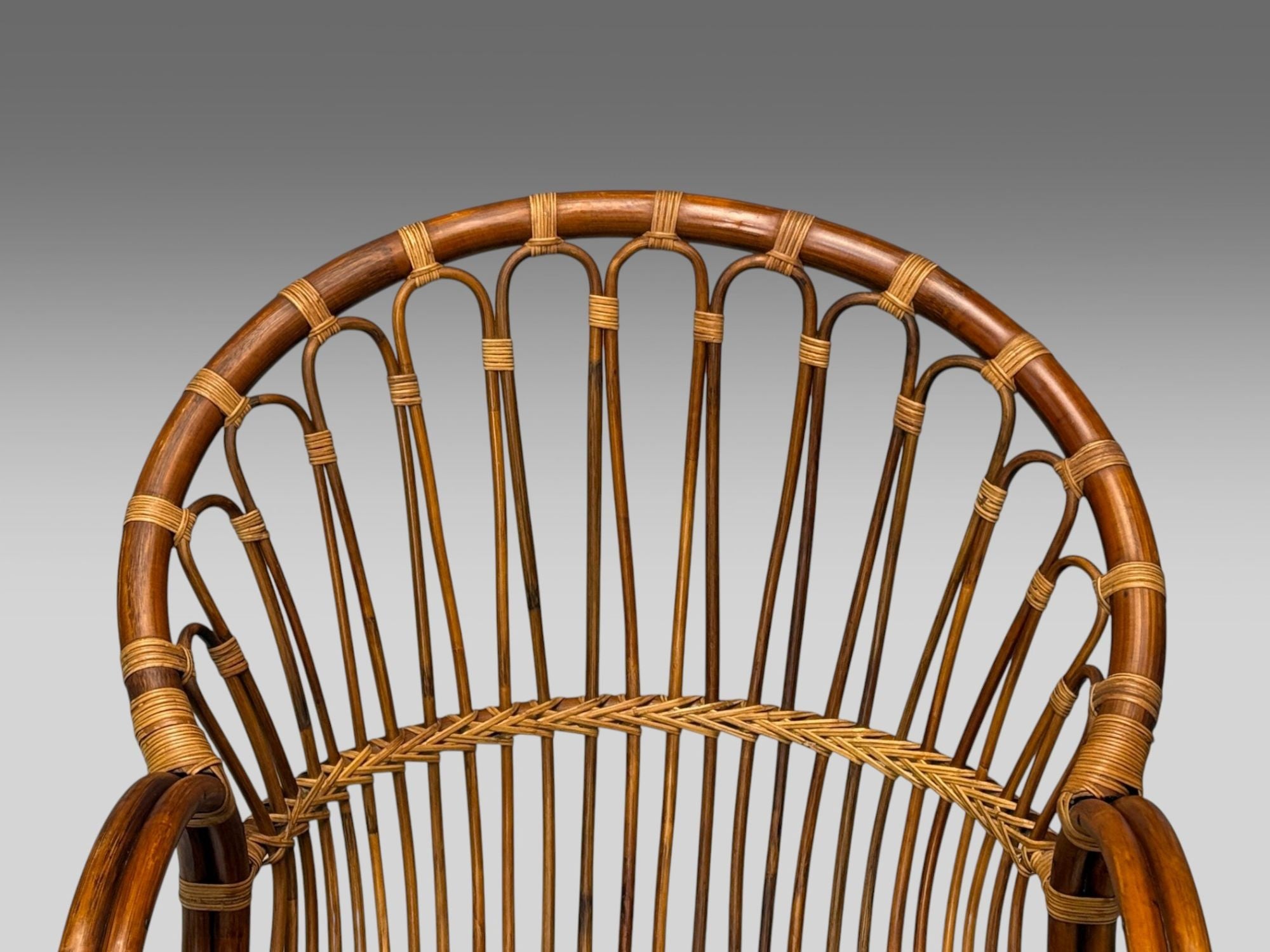 Franco Albini, Italian Mid-Century Modern, Bamboo, Rattan, Lounge Chair, 1960s