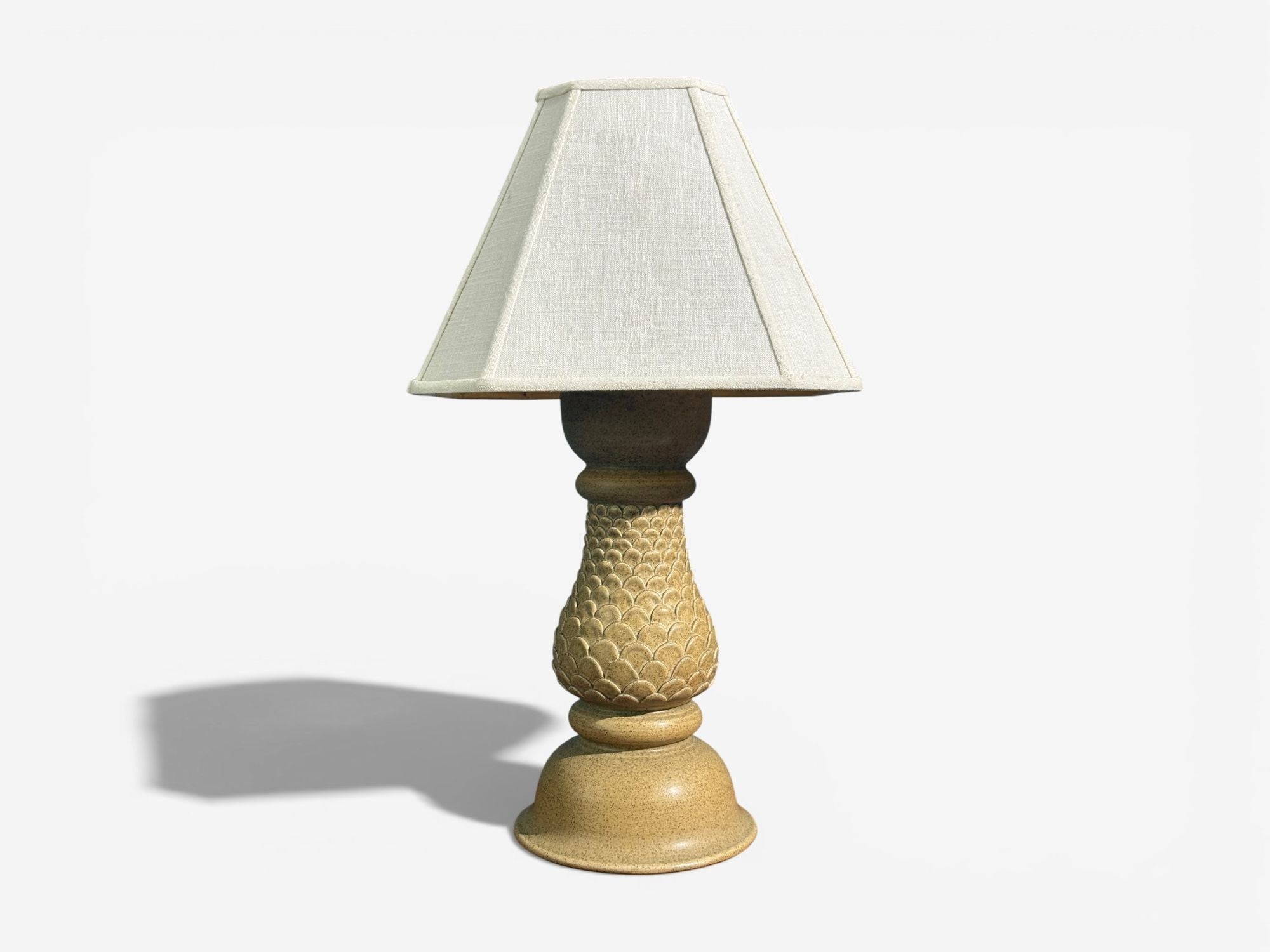 Kaisa Essén, Table Lamps, Beige Stoneware, Sweden, 1980s