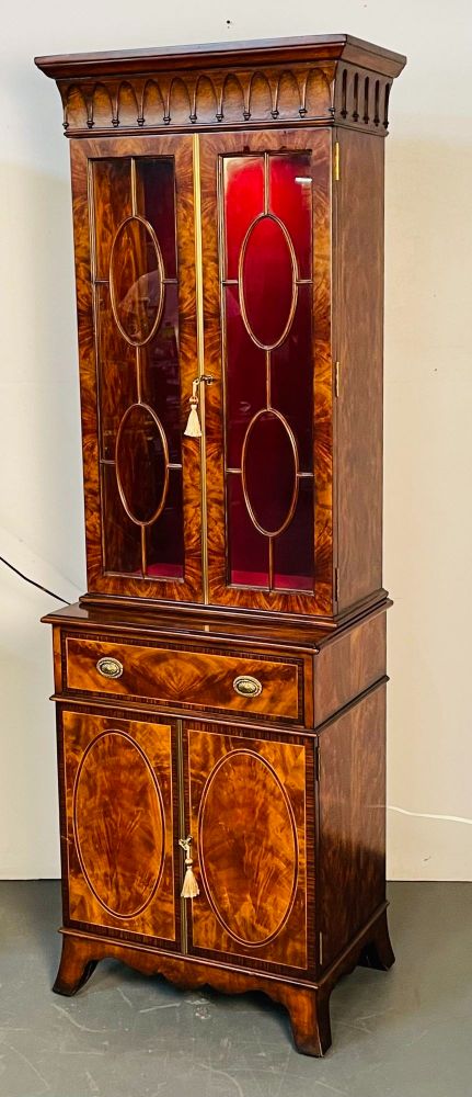 Pair of Bookcase / Showcase Cabinets, Theodore Alexander "Althorp" Mahogany