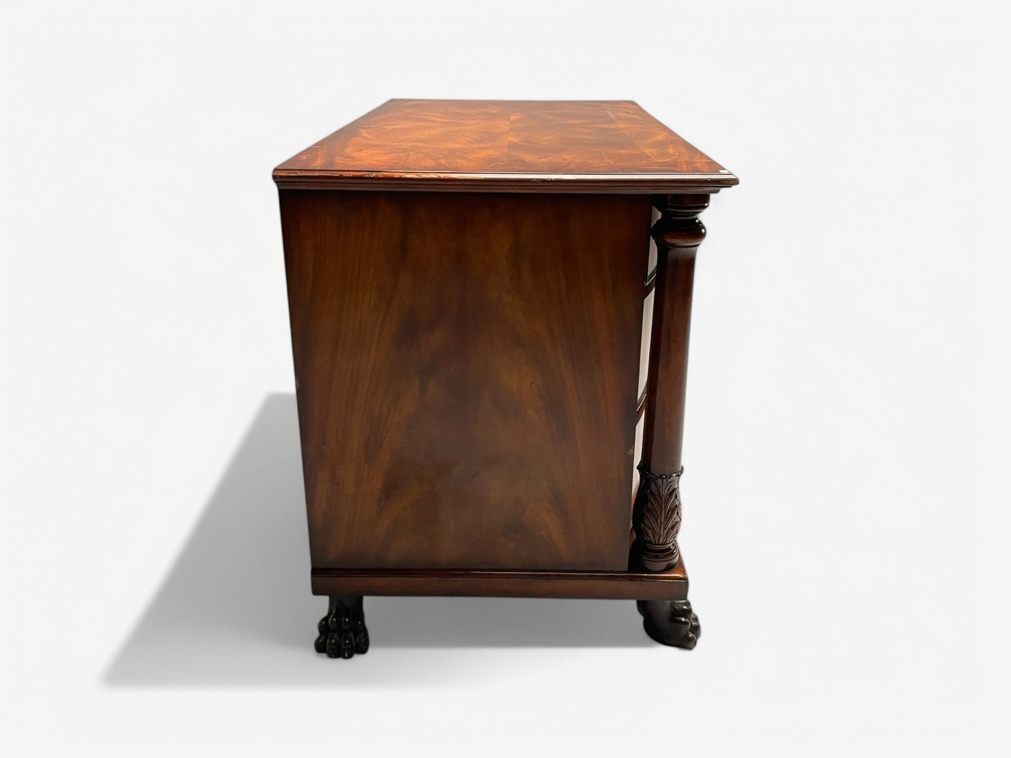French Empire Style, Flame Mahogany, Bronze, Bow Front Dresser, USA, 20th C.